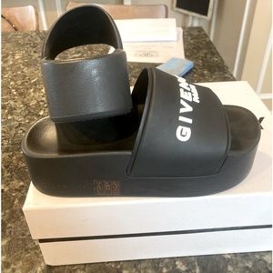 Givenchy Logo Platform Slides black size 38 nwt